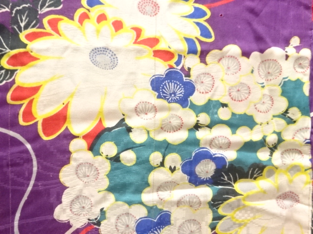  アンティーク　花薬玉模様長襦袢